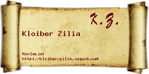 Kloiber Zilia névjegykártya